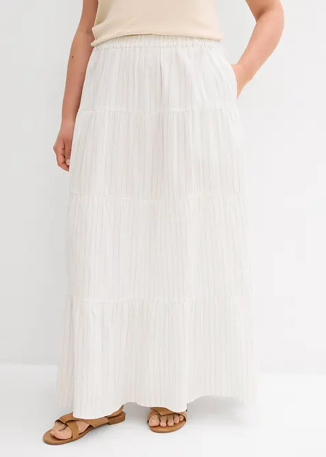 Proužkovaná dlouhá sukně z čisté bavlny, bonprix