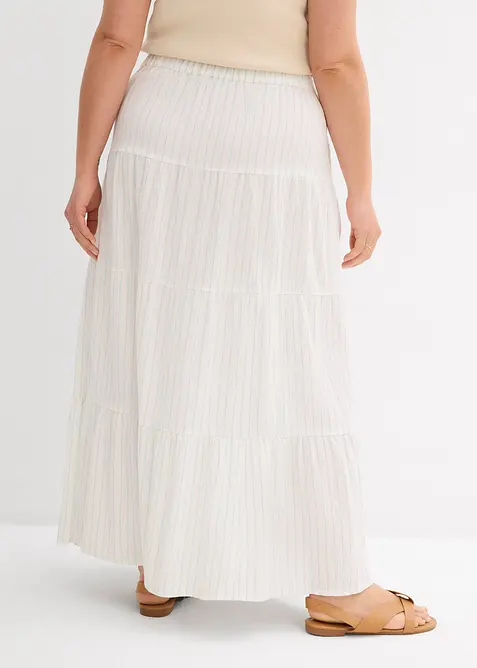 Proužkovaná dlouhá sukně z čisté bavlny, bonprix