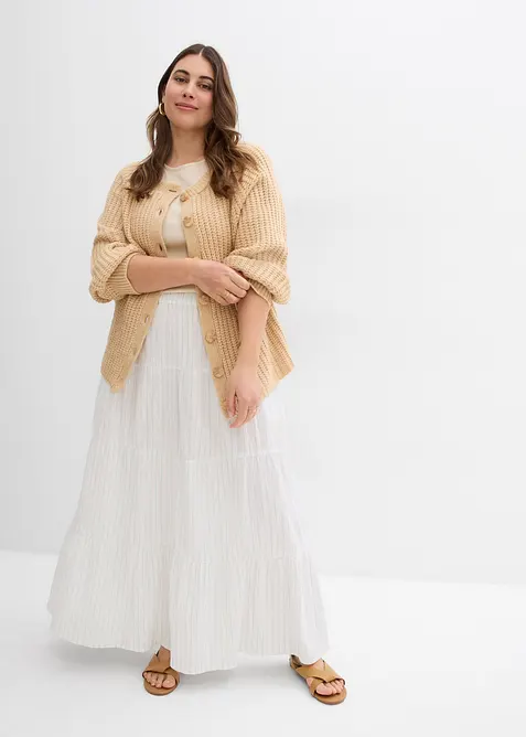 Proužkovaná dlouhá sukně z čisté bavlny, bonprix