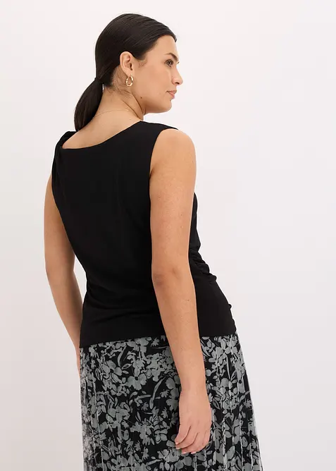 Žerzejový top s přetočeným ramínkem, bonprix