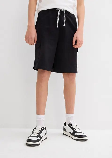 Teplákové bermudy s cargo kapsami, z čisté organické bavlny, bonprix