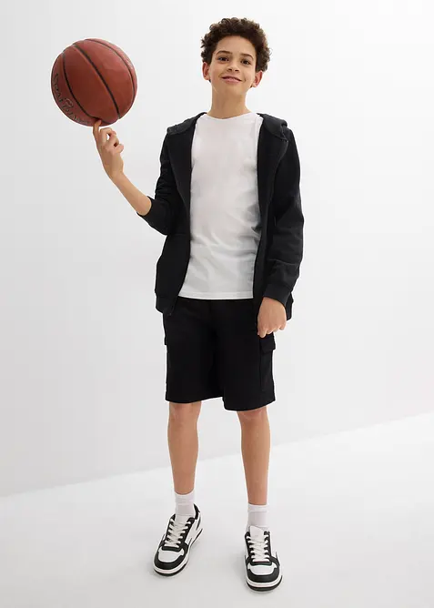 Teplákové bermudy s cargo kapsami, z čisté organické bavlny, bonprix