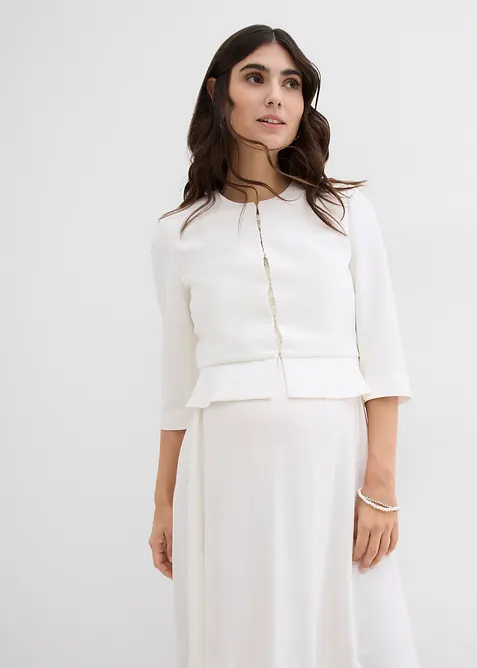 Krátký těhotenský blejzr ze saténu, bonprix