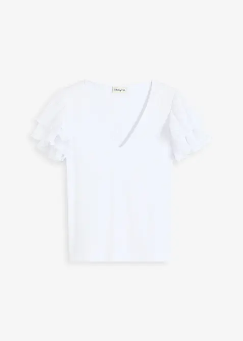 Tričko s vol&aacute;ny, bonprix