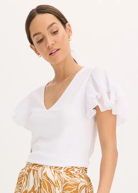 Tričko s vol&aacute;ny, bonprix