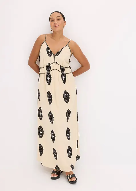 Dlouhé šaty ze vzdušné  lněné směsi, bonprix