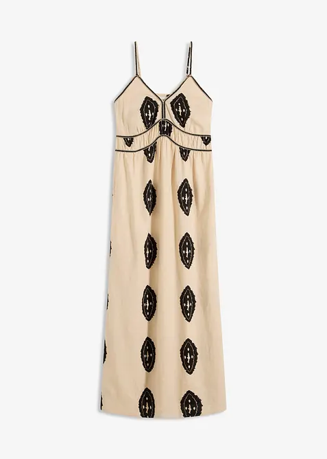 Dlouhé šaty ze vzdušné  lněné směsi, bonprix