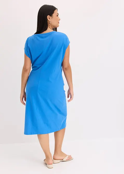 Žerzejové šaty z elastické bavlněné směsi, s uzlem, bonprix