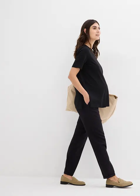 Těhotenské a kojící tričko 2 v 1, z organické bavlny, s postranními rozparky, bonprix