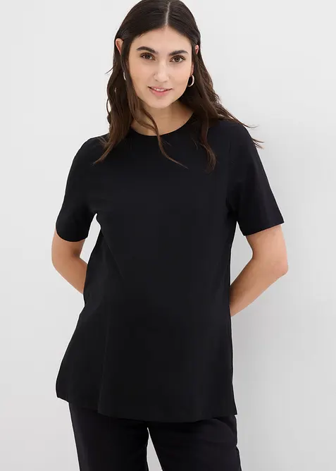 Těhotenské a kojící tričko 2 v 1, z organické bavlny, s postranními rozparky, bonprix