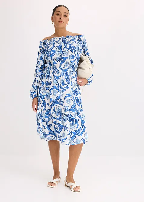 Carmen šaty ze strukturované viskózy, bonprix