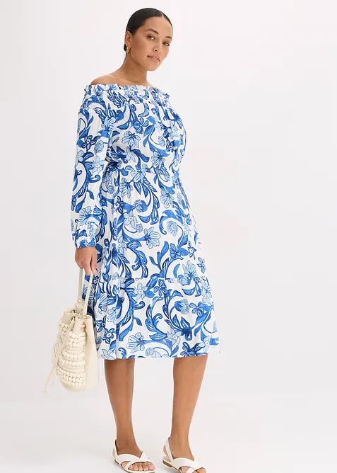 Carmen šaty ze strukturované viskózy, bonprix