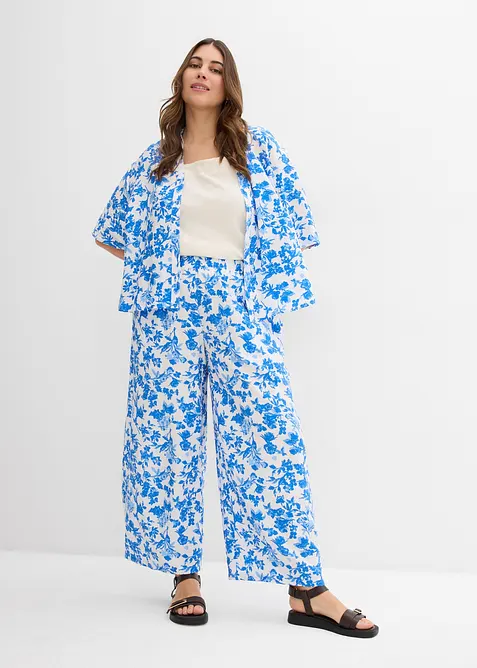 Kalhotov&aacute; sukně ze spl&yacute;vav&eacute; visk&oacute;zov&eacute; směsi, bonprix