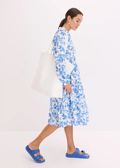 Šaty s límečkem Henley, ze splývavé viskózy, bonprix