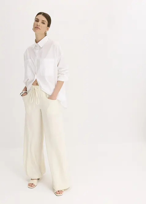 Kalhoty Marlene z lehkého krepu, bonprix