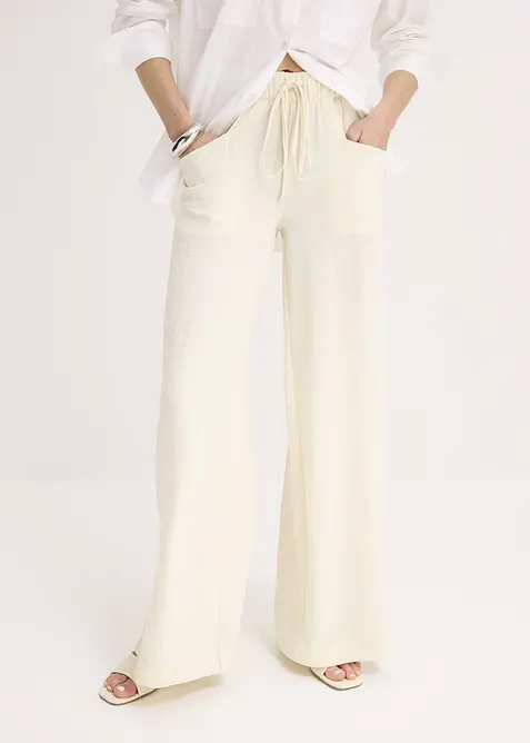 Kalhoty Marlene z lehkého krepu, bonprix