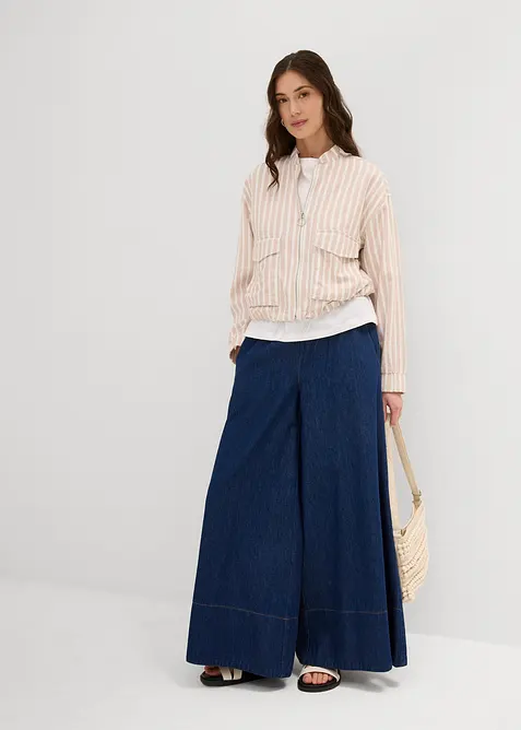 Bunda bomber se lněným vzhledem, bonprix