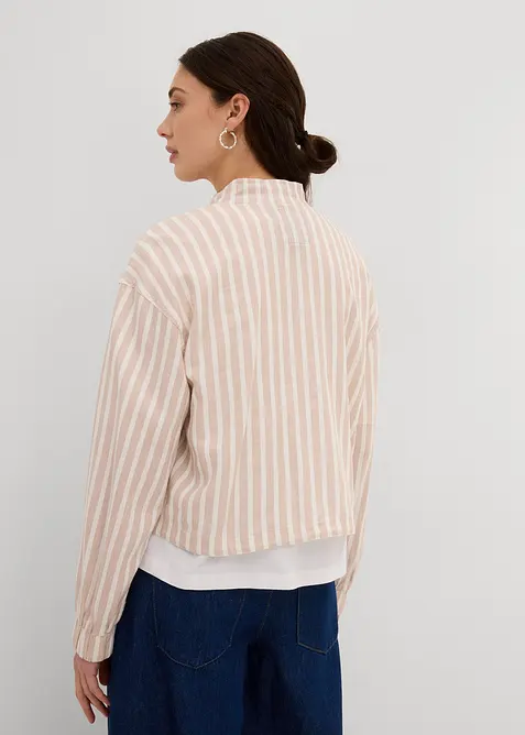 Bunda bomber se lněným vzhledem, bonprix