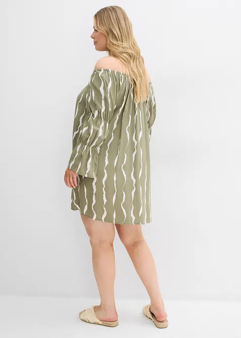 Carmen šaty ze splývavé viskózy, bonprix