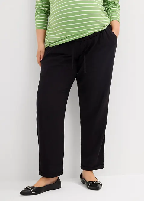 Těhotenské kalhoty se lnem, Straight Leg, bonprix