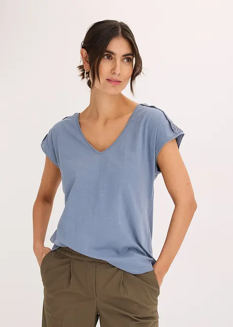 Triko s háčkovanými vsadkami, bonprix