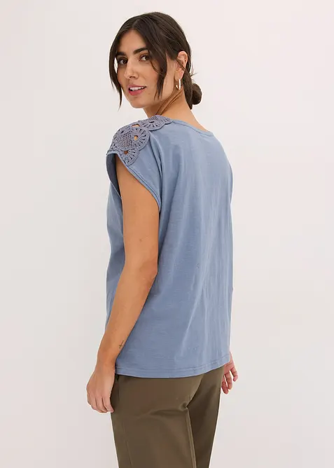 Triko s háčkovanými vsadkami, bonprix