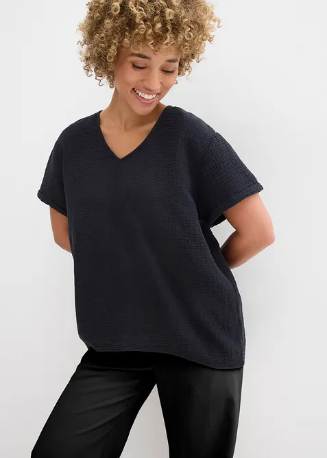 &Uacute;pletov&aacute; tunika z jemn&eacute;ho mu&scaron;el&iacute;nu, bonprix