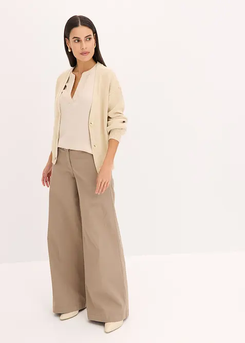 Voln&aacute; sat&eacute;nov&aacute; halenka se spadl&yacute;mi rameny, kr&aacute;tk&yacute; ruk&aacute;v, bonprix