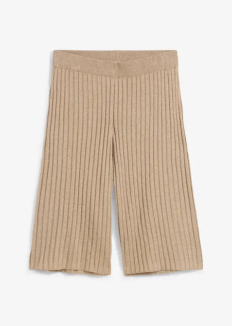 Pletené bermudy s vysoký pasem, z viskózové směsi, bonprix