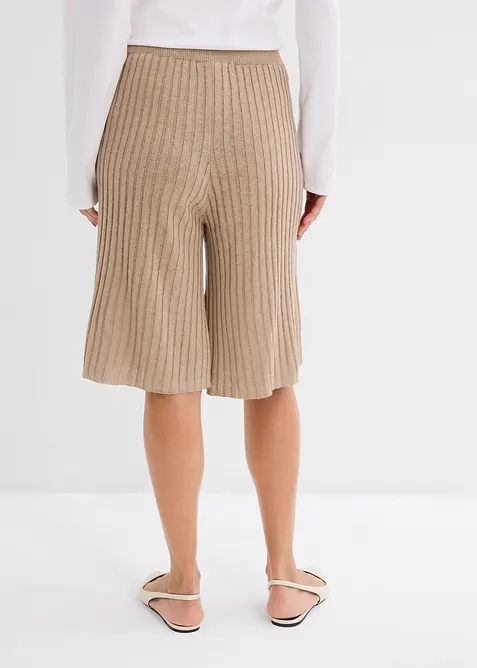 Pletené bermudy s vysoký pasem, z viskózové směsi, bonprix