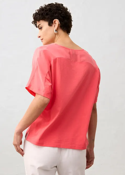 Triko  s pod&iacute;lem hedv&aacute;b&iacute; a tkanou vsadkou, bonprix