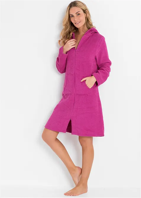 Froté župan z organické bavlny, se zipem, bonprix