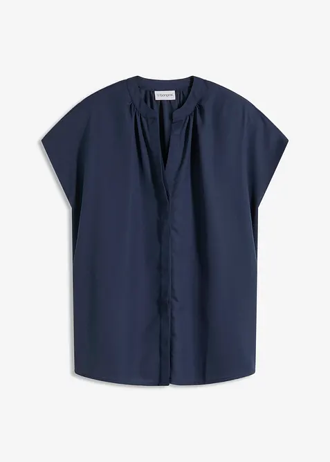 Halenka se skrytou knoflíkovou légou, krátký rukáv, bonprix