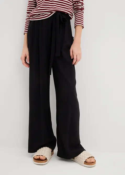 Kalhoty Palazzo z měkk&eacute; visk&oacute;zy, bonprix