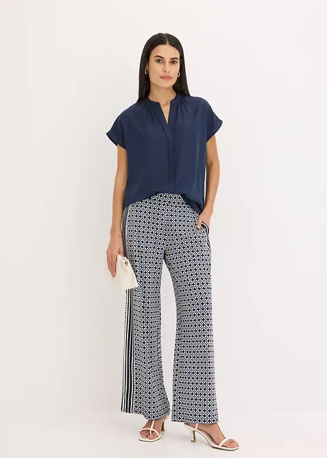 Halenka se skrytou knoflíkovou légou, krátký rukáv, bonprix