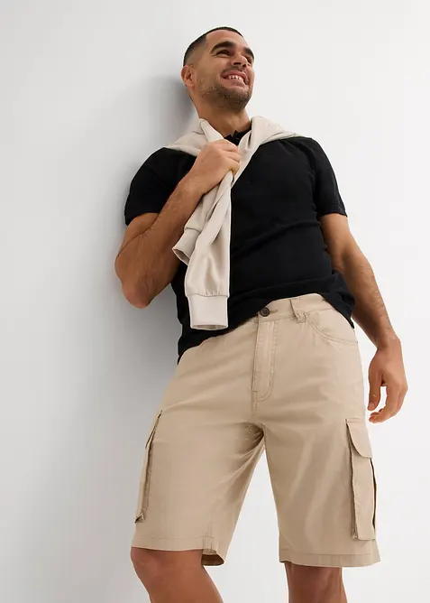 Strečové cargo bermudy, Regular Fit, bonprix