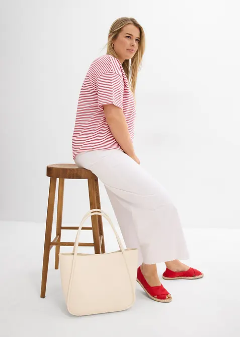 Džíny High Waist se širokými nohavicemi, cropped, bonprix