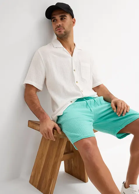 Mušelínové šortky z čisté bavlny, Regular Fit, bonprix