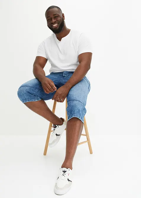 Lehk&eacute; dlouh&eacute; dž&iacute;nov&eacute; bermudy se strečem, Regular Fit, bonprix