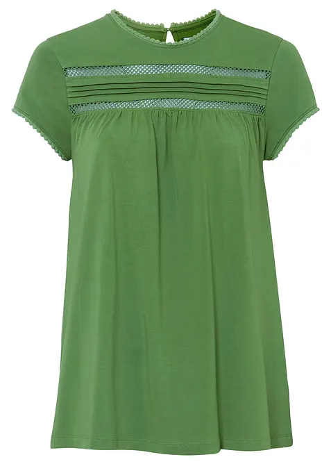 Bavlněné triko s krajkou, bonprix