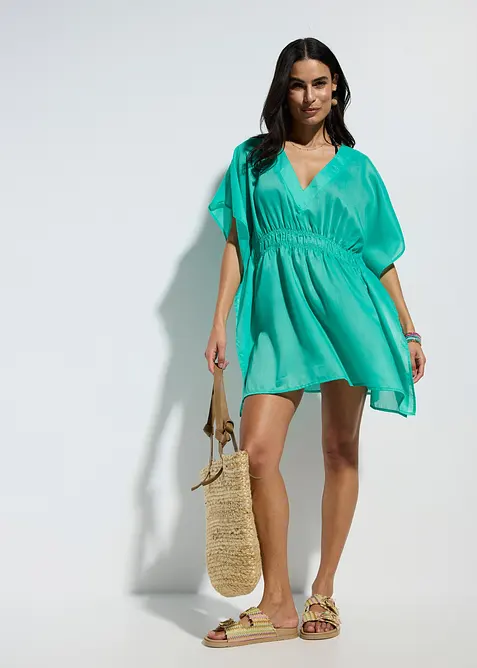 Průhledná plážová tunika s výstřihem do V, bonprix