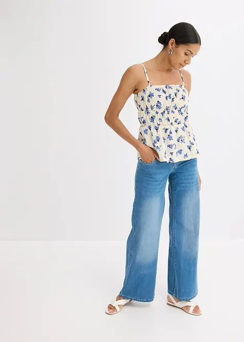 Top se špagetovými ramínky, ze strukturovaného krepu, bonprix