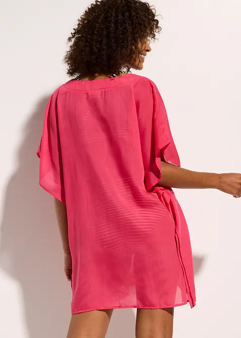 Průhledn&aacute; pl&aacute;žov&aacute; tunika s v&yacute;střihem do V, bonprix