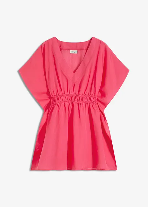 Průhledn&aacute; pl&aacute;žov&aacute; tunika s v&yacute;střihem do V, bonprix