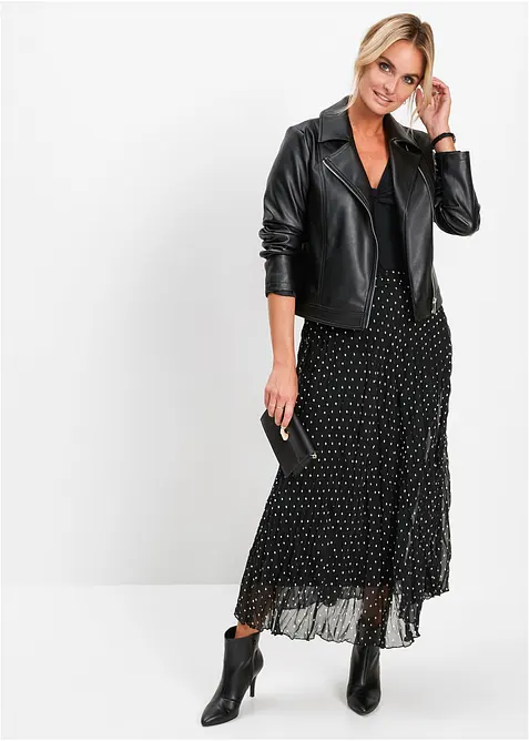 Šifónová sukně se zmačkanou úpravou, bonprix