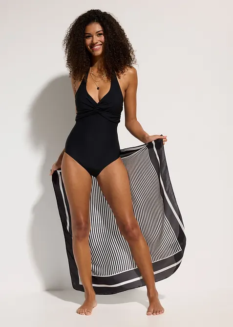 Stahovací jednodílné plavky, lehký tvarující efekt, bonprix