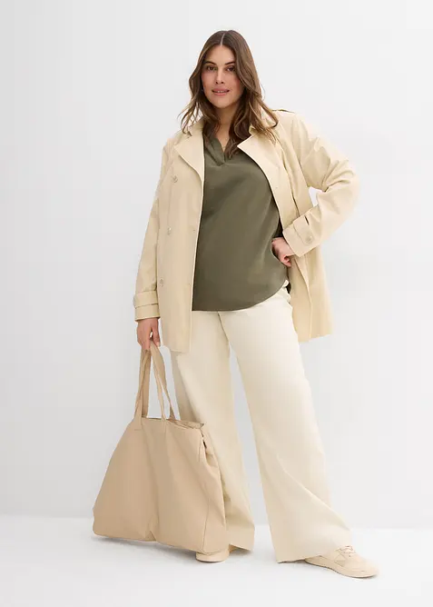 Halenka s kr&aacute;tk&yacute;m ruk&aacute;vem, z pevn&eacute; visk&oacute;zov&eacute; směsi, bonprix