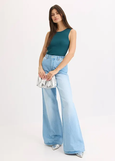 Pletený top s třpytivou šňůrkou, bonprix