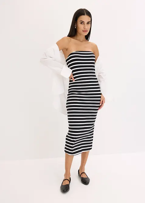 Žebrované bandážové šaty, bonprix