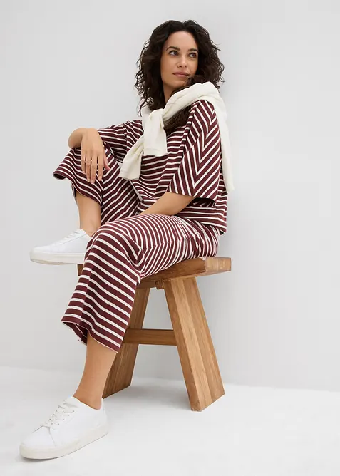 Žerzejové kalhoty ze strukturované bavlny, bonprix